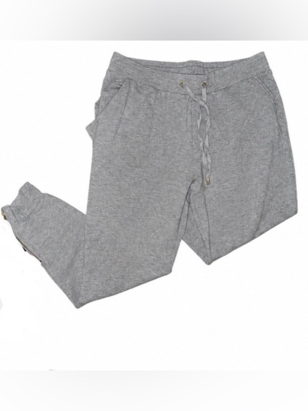 Lilly Pulitzer Shimmery Silver/Grey Jogger Sweatpants w/added zipper detailing